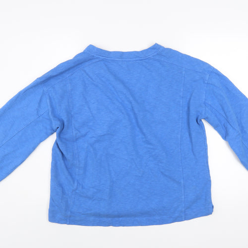 FatFace Womens Blue V-Neck Long Sleeve Cotton Pullover UK 14