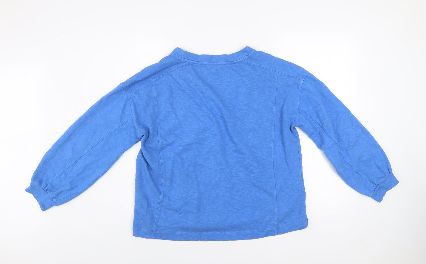 FatFace Womens Blue V-Neck Long Sleeve Cotton Pullover UK 14