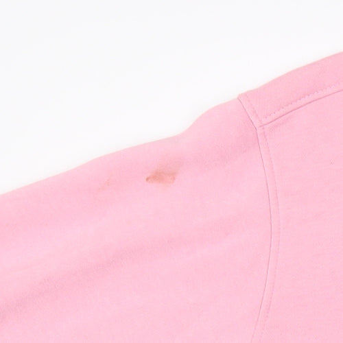 Threadbare Womens Pink Bow Graphic Pullover Sweatshirt UK 12