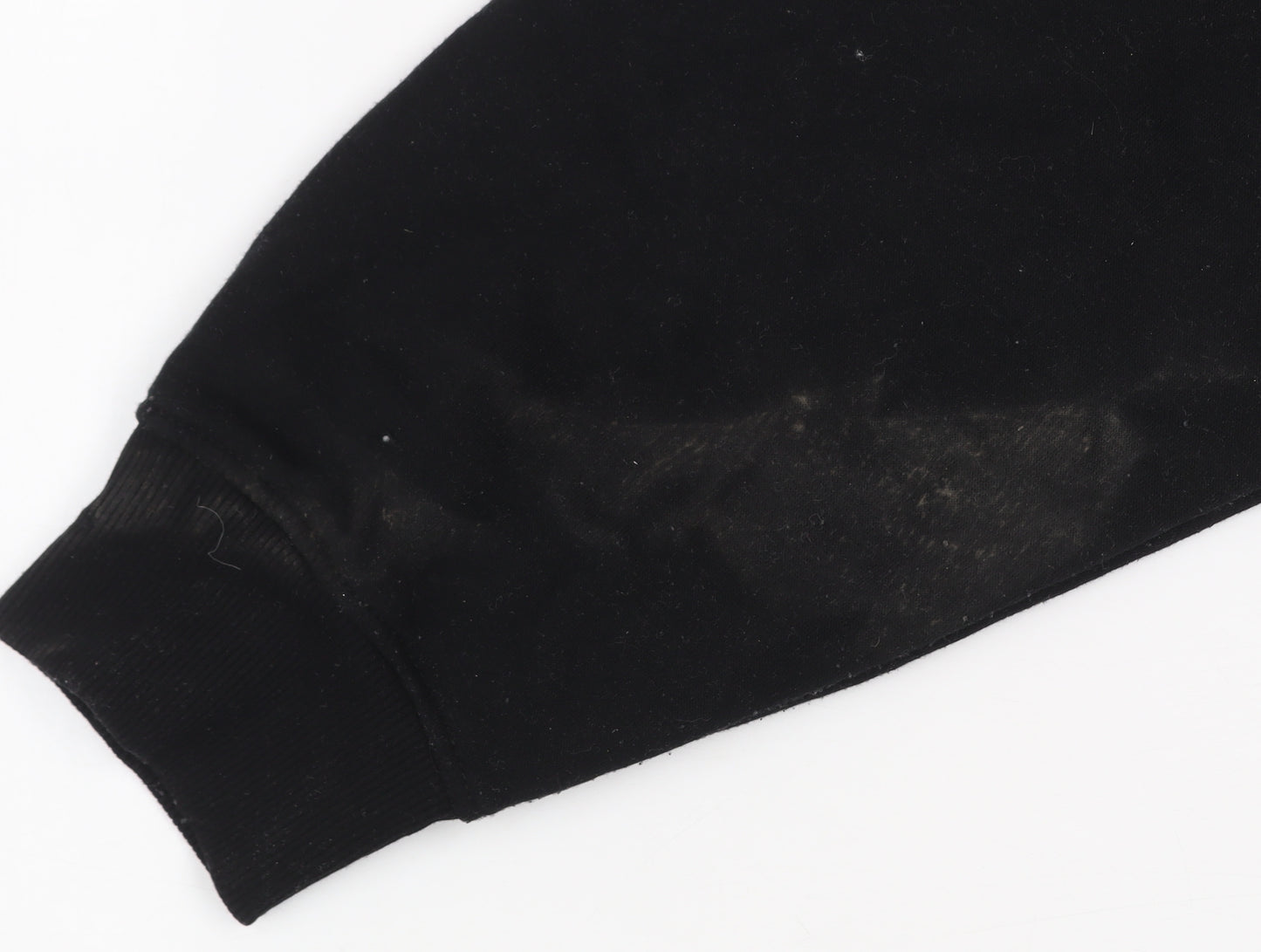 Zara Women Black Cropped Pullover Hoodie Size L Relaxed Fit