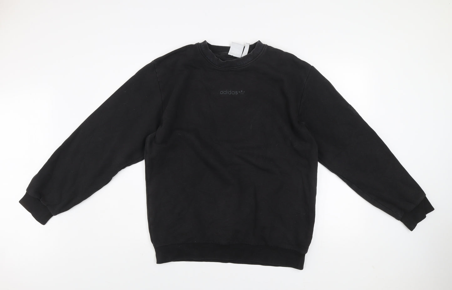 Adidas Men's Black Crew Neck Sweatshirt Size M Cotton Blend Casual