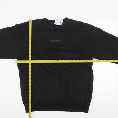 Adidas Men's Black Crew Neck Sweatshirt Size M Cotton Blend Casual