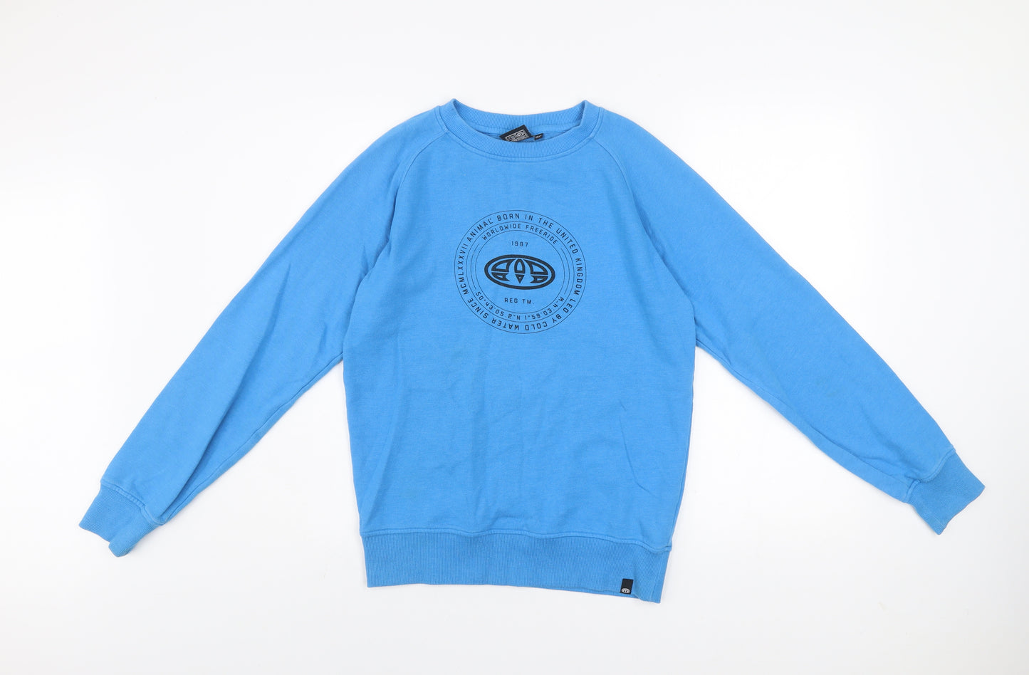 Animal Boys Blue Crew Neck Pullover Sweatshirt 13-14 Years