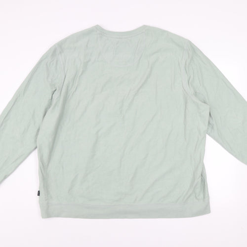 Fat Face Mens Green 3XL Striped Crew Neck Cotton Sweatshirt