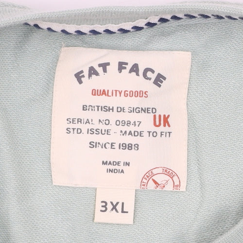 Fat Face Mens Green 3XL Striped Crew Neck Cotton Sweatshirt