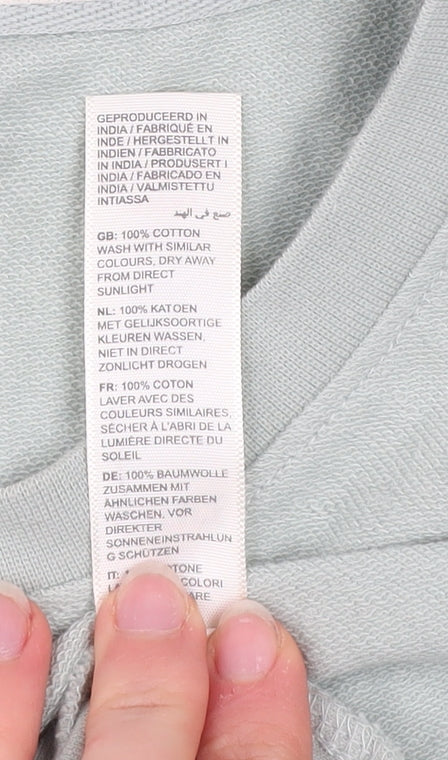 Fat Face Mens Green 3XL Striped Crew Neck Cotton Sweatshirt