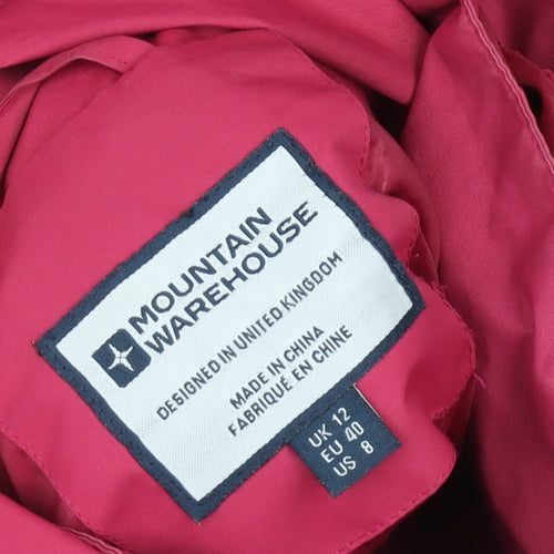 Mountain Warehouse Womens Pink Waterproof Hooded Rain Jacket Size 12
