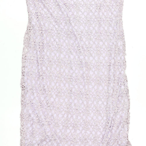 Claire Kennedy Women’s Purple Handmade Crochet Knit Skirt Size 4