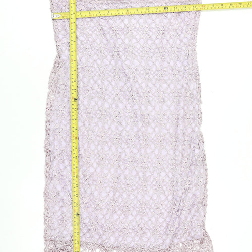 Claire Kennedy Women’s Purple Handmade Crochet Knit Skirt Size 4