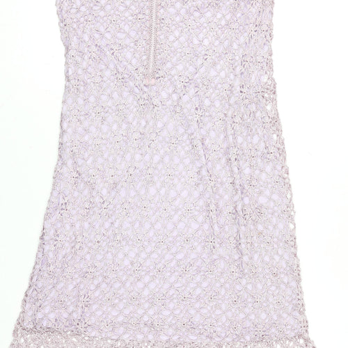 Claire Kennedy Women’s Purple Handmade Crochet Knit Skirt Size 4