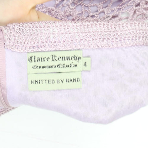 Claire Kennedy Women’s Purple Handmade Crochet Knit Skirt Size 4