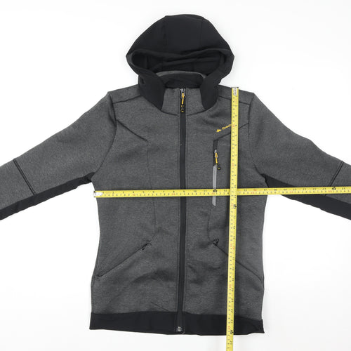 Quechua Men's Grey Softshell Hiking Jacket S Hooded Windproof