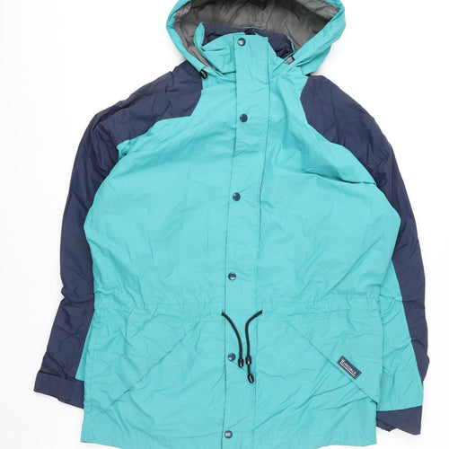 Yormalt Women's Blue Hooded Nylon Anorak Jacket Size M