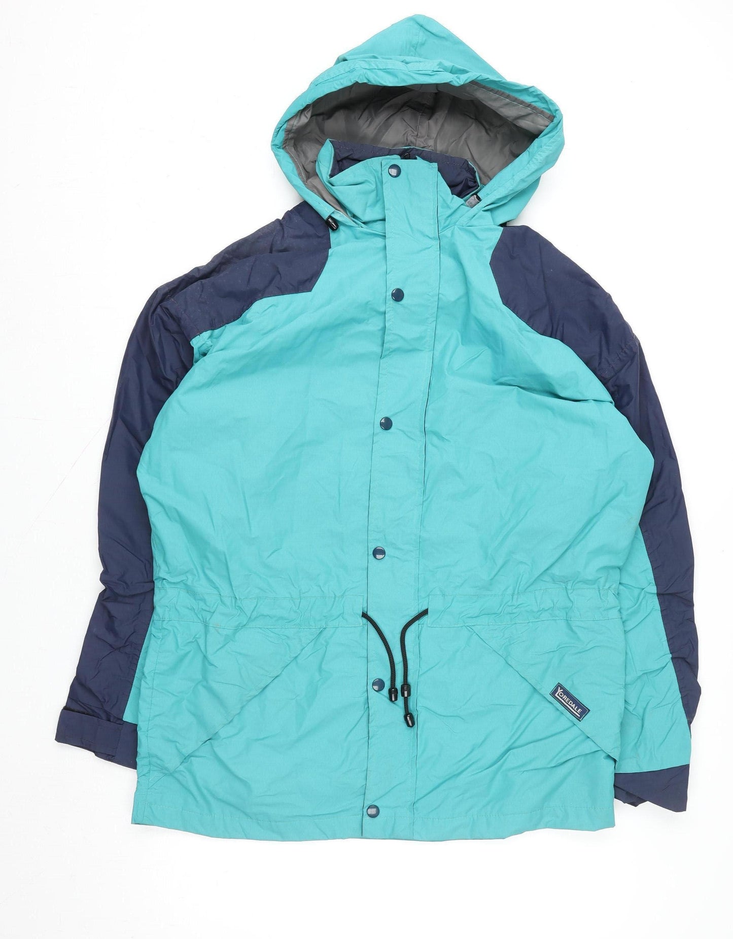 Yormalt Women's Blue Hooded Nylon Anorak Jacket Size M