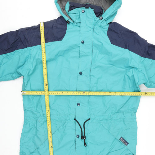 Yormalt Women's Blue Hooded Nylon Anorak Jacket Size M