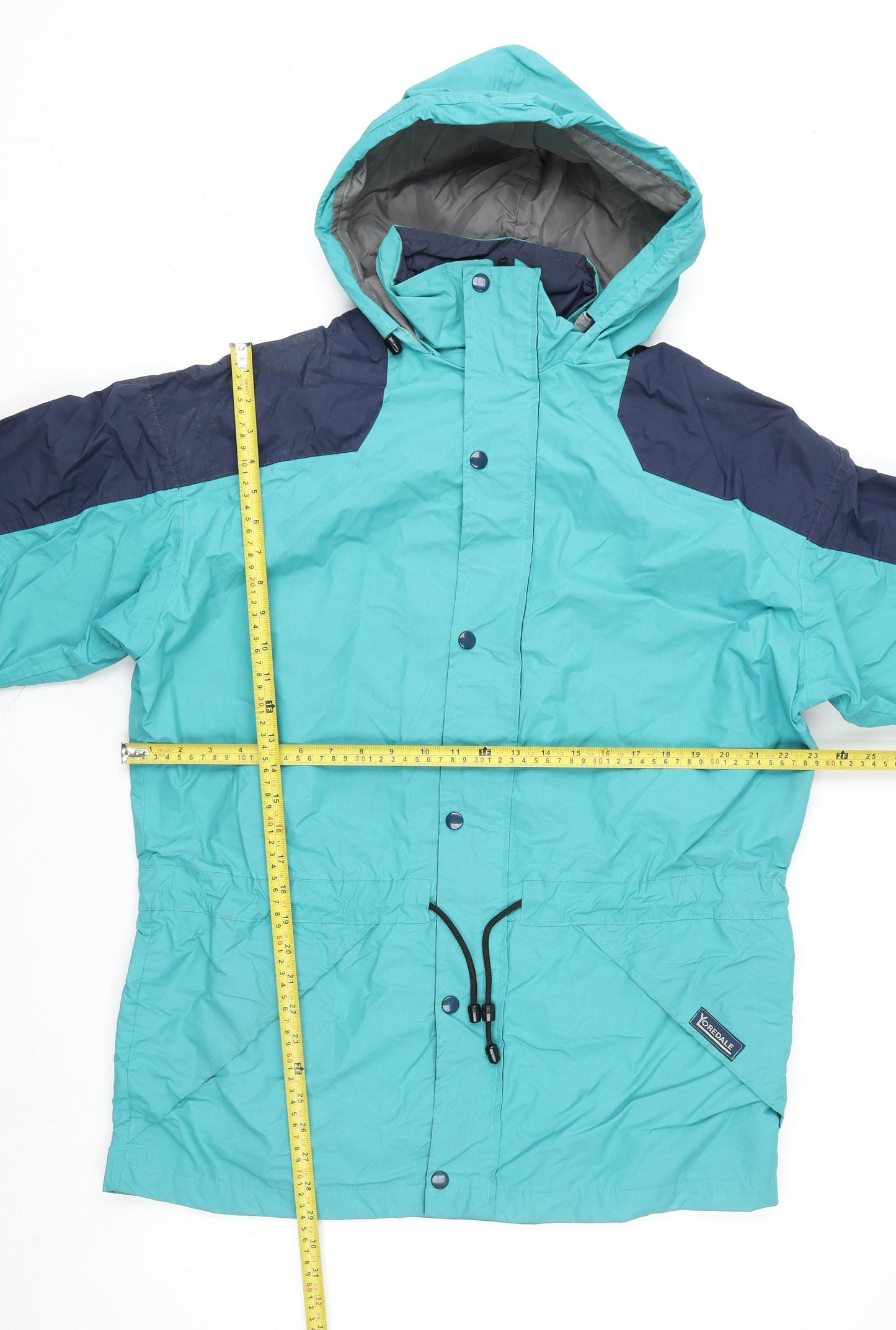 Yormalt Women's Blue Hooded Nylon Anorak Jacket Size M