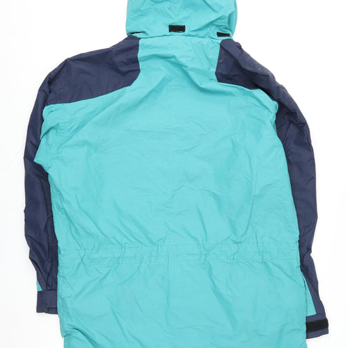 Yormalt Women's Blue Hooded Nylon Anorak Jacket Size M