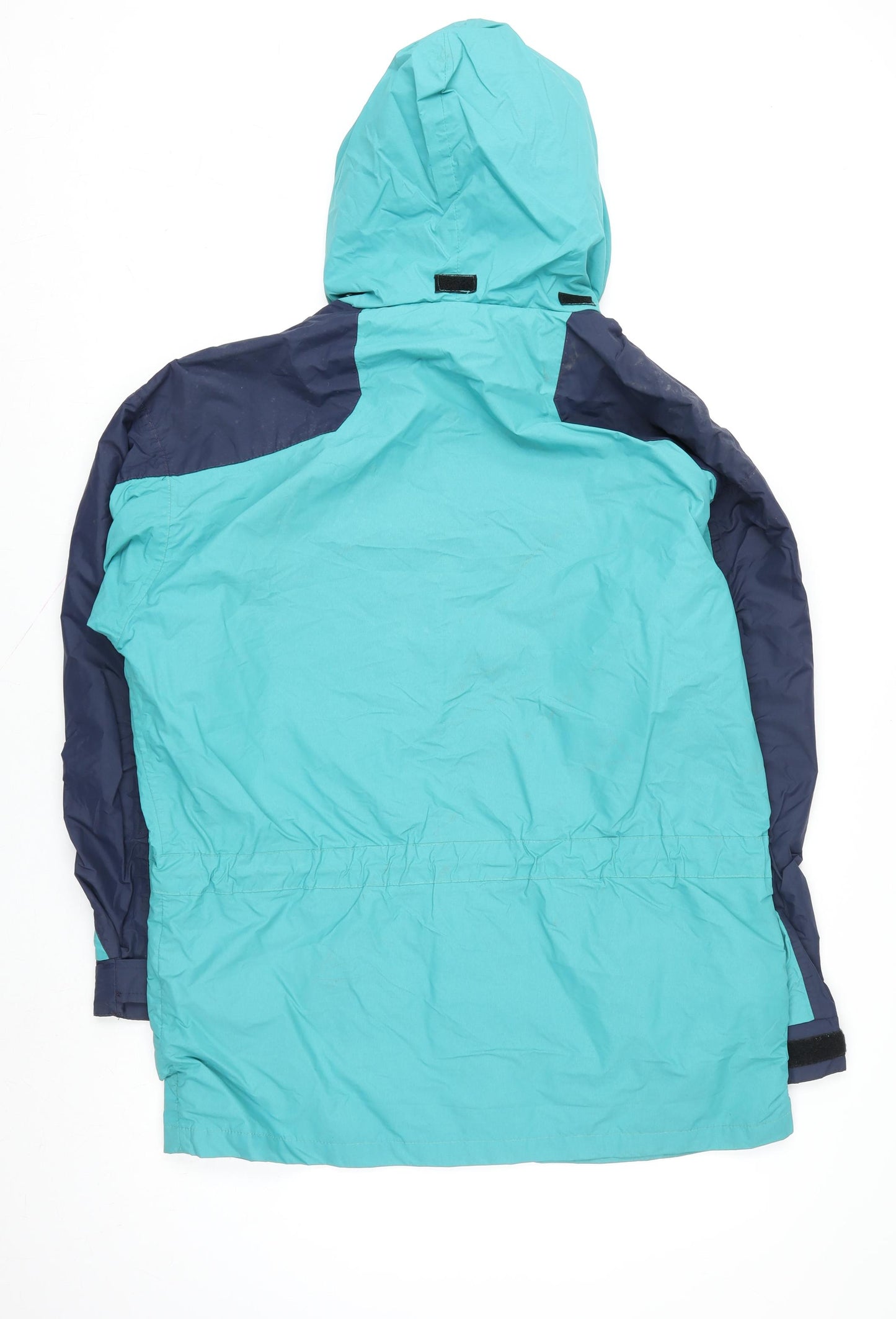 Yormalt Women's Blue Hooded Nylon Anorak Jacket Size M