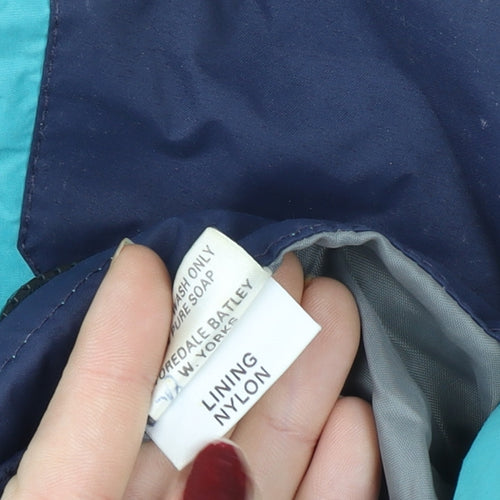 Yormalt Women's Blue Hooded Nylon Anorak Jacket Size M