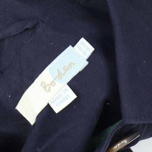 Boden Women's Navy Blue Cotton Trench Coat UK 6 Classic Long Double Breasted