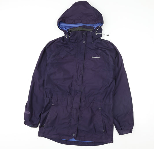 Craghoppers Women's Purple Waterproof Rain Coat Jacket UK 8 Hooded