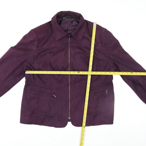 BHS Women’s Purple Zip-Up Lined Jacket Size 18