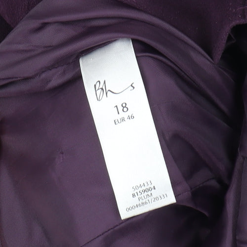 BHS Women’s Purple Zip-Up Lined Jacket Size 18