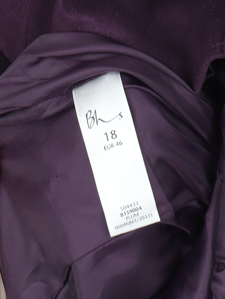 BHS Women’s Purple Zip-Up Lined Jacket Size 18
