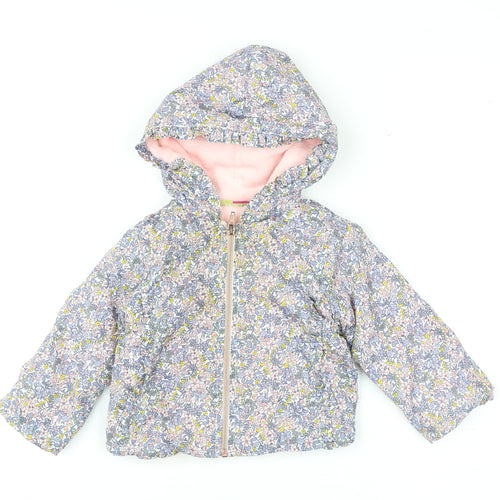 Penelope Mack Girls Multicoloured Floral Hooded Puffer Jacket 18 Months