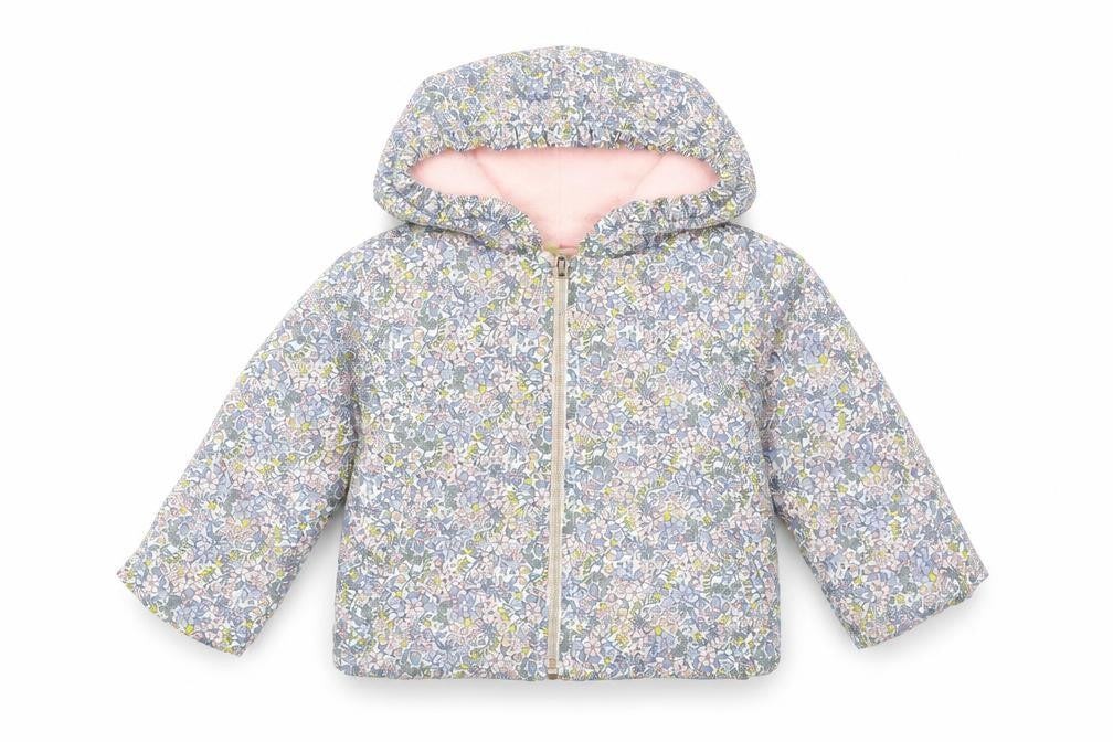 Penelope Mack Girls Multicoloured Floral Hooded Puffer Jacket 18 Months