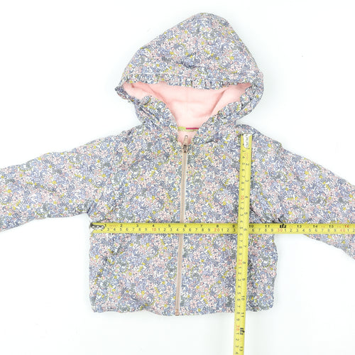 Penelope Mack Girls Multicoloured Floral Hooded Puffer Jacket 18 Months