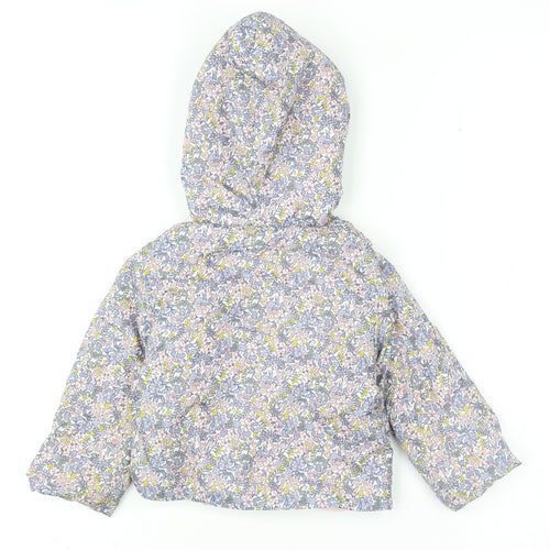 Penelope Mack Girls Multicoloured Floral Hooded Puffer Jacket 18 Months