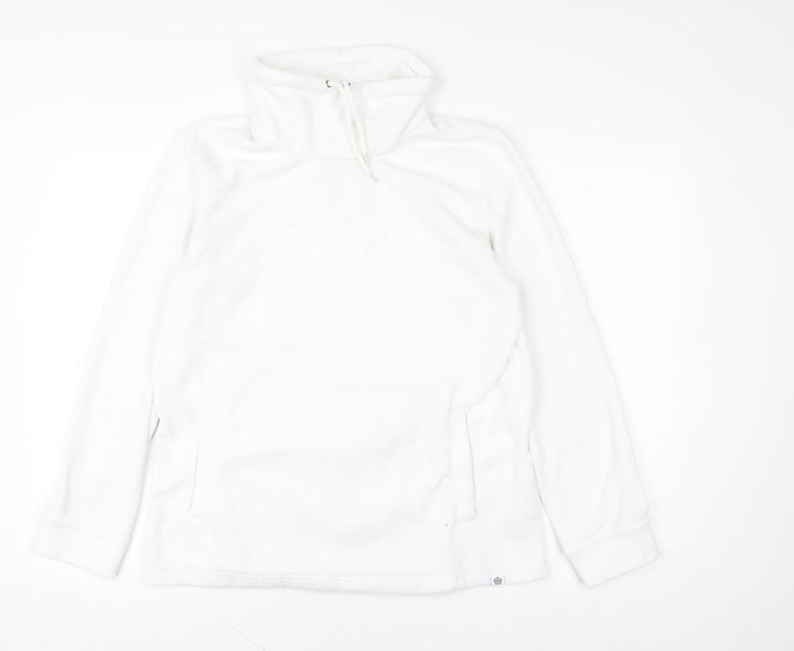 TOG24 Women White Size 10 Fleece Pullover Hoodie Sweatshirt
