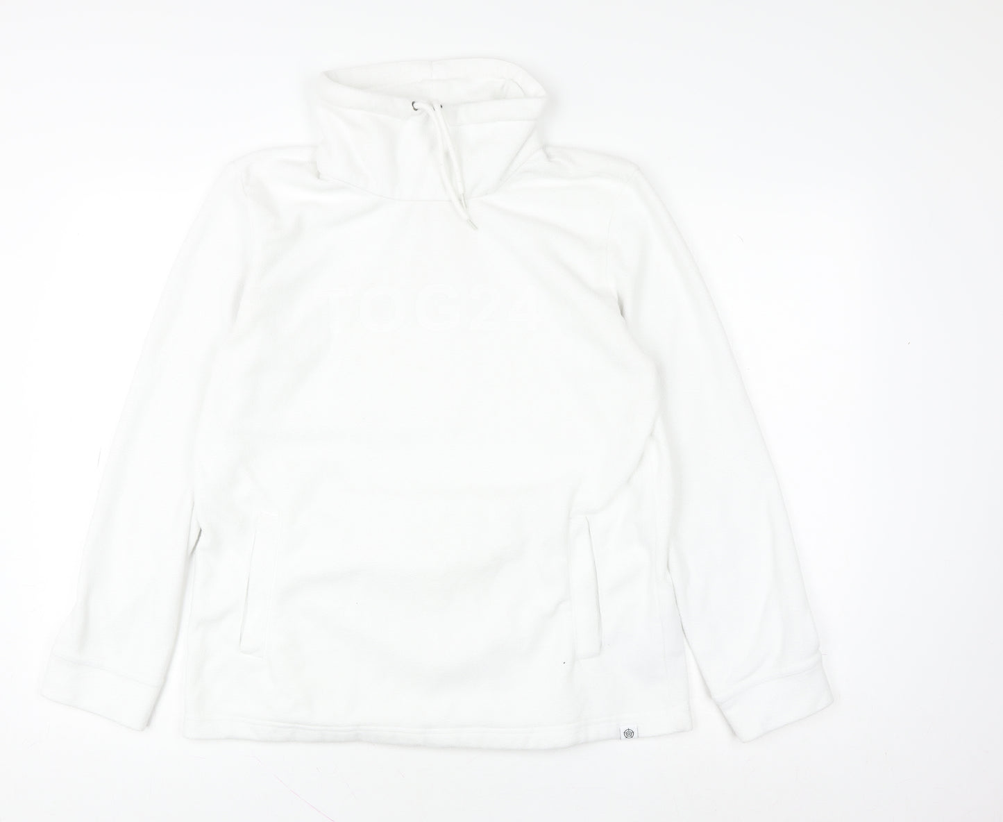 TOG24 Women White Size 10 Fleece Pullover Hoodie Sweatshirt