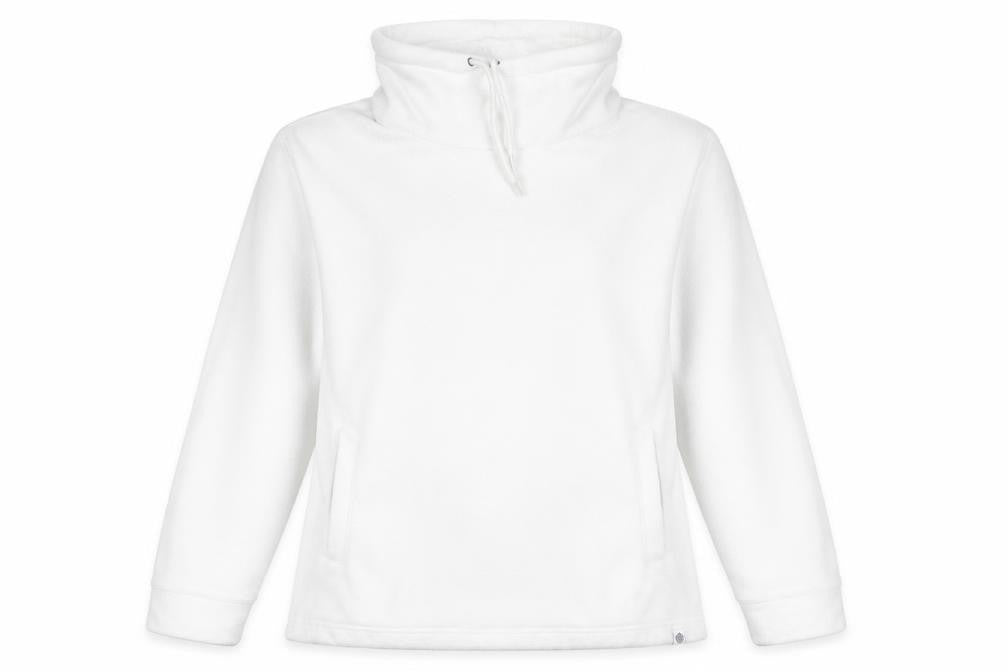 Front view of TOG24 Women White, size 10, Fleece Pullover Hoodie Sweatshirt