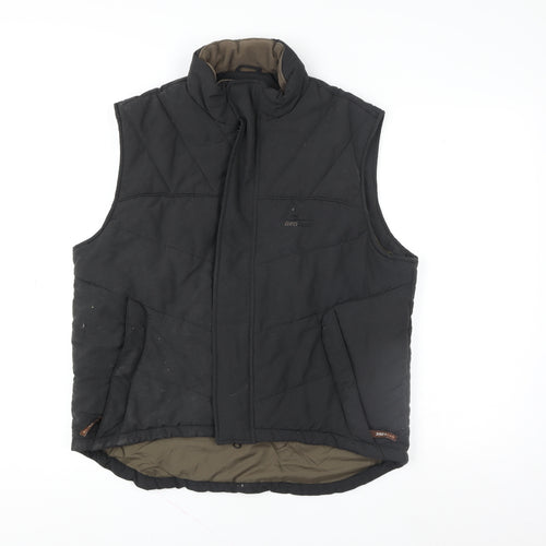 Geologic Men's Black Padded Bodywarmer Waistcoat M Outdoor Zip Vest
