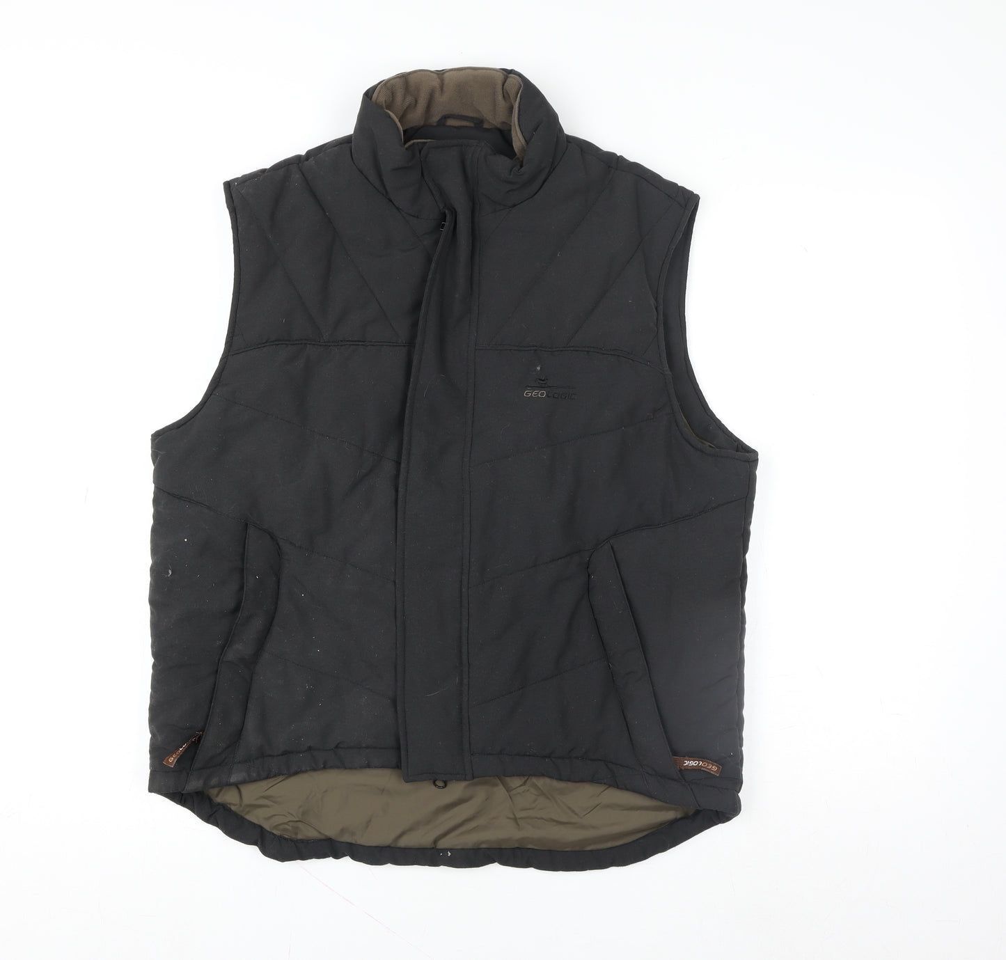 Geologic Men's Black Padded Bodywarmer Waistcoat M Outdoor Zip Vest