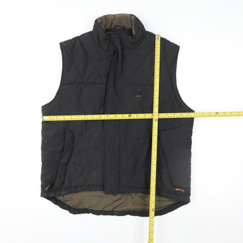 Geologic Men's Black Padded Bodywarmer Waistcoat M Outdoor Zip Vest