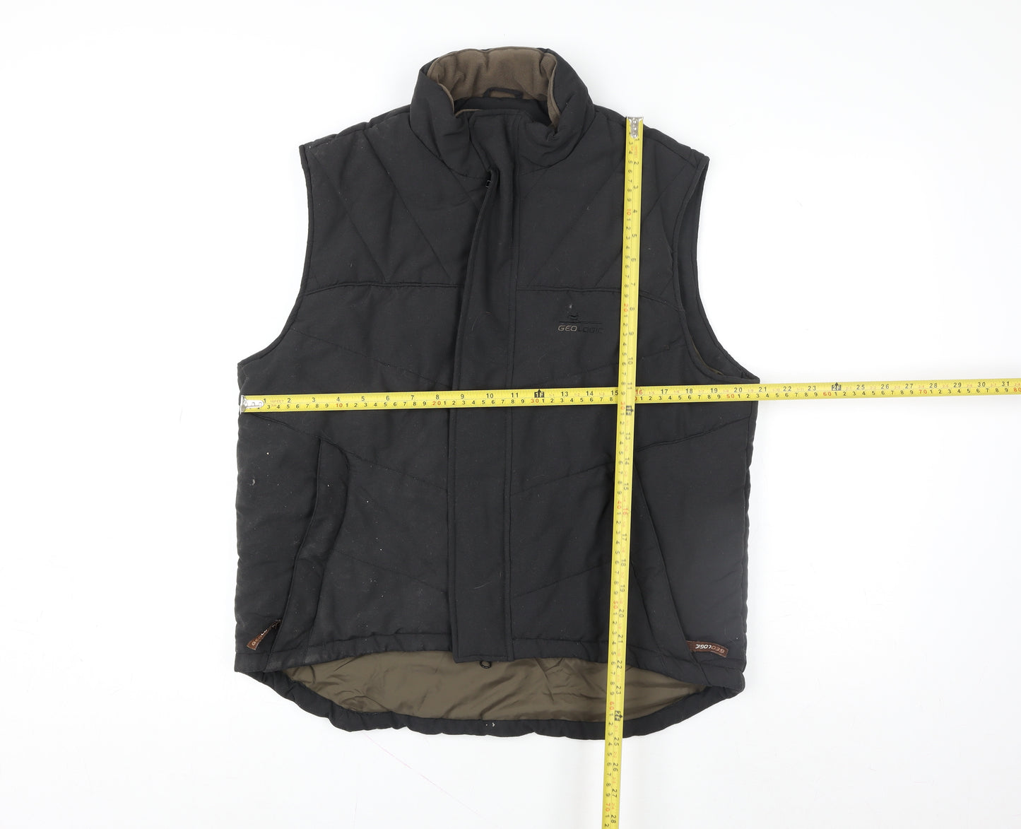Geologic Men's Black Padded Bodywarmer Waistcoat M Outdoor Zip Vest