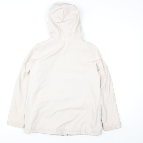 Primark Girls Beige Hooded Parka Coat 10-11 Years Lined Full Zip Pockets