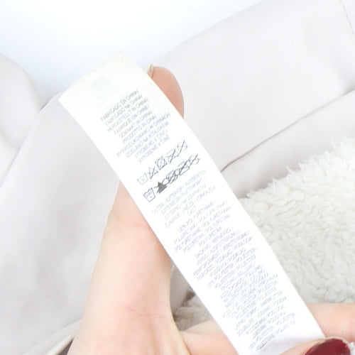 Primark Girls Beige Hooded Parka Coat 10-11 Years Lined Full Zip Pockets