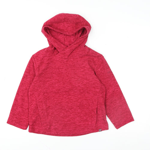 Regatta Girls Red Fleece Pullover Hoodie 7-8 Years Warm Casual Top