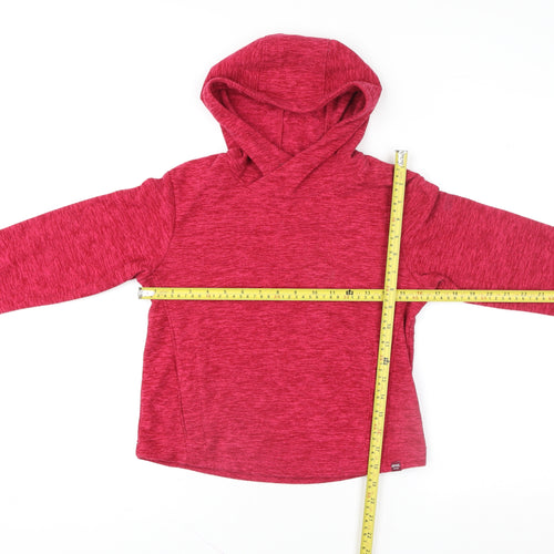 Regatta Girls Red Fleece Pullover Hoodie 7-8 Years Warm Casual Top