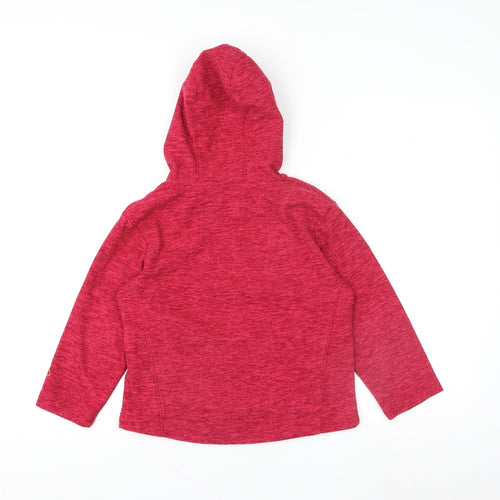 Regatta Girls Red Fleece Pullover Hoodie 7-8 Years Warm Casual Top