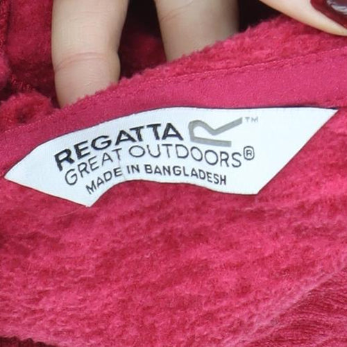 Regatta Girls Red Fleece Pullover Hoodie 7-8 Years Warm Casual Top