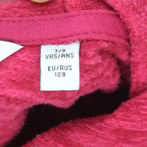 Regatta Girls Red Fleece Pullover Hoodie 7-8 Years Warm Casual Top