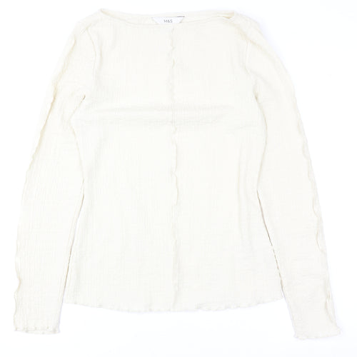 Marks and Spencer Women’s Ivory Long Sleeve Stretch Blouse Size 10