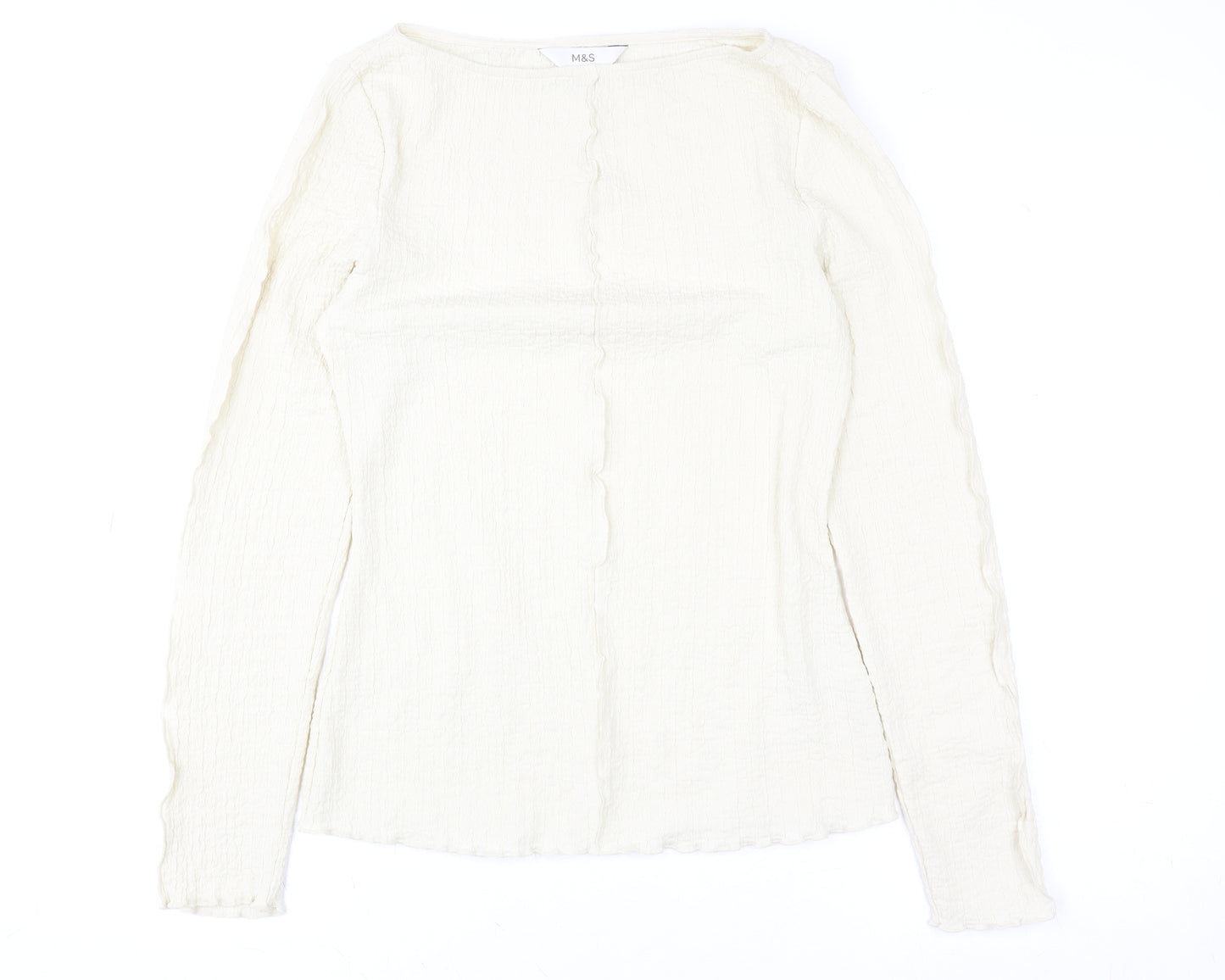 Marks and Spencer Women’s Ivory Long Sleeve Stretch Blouse Size 10