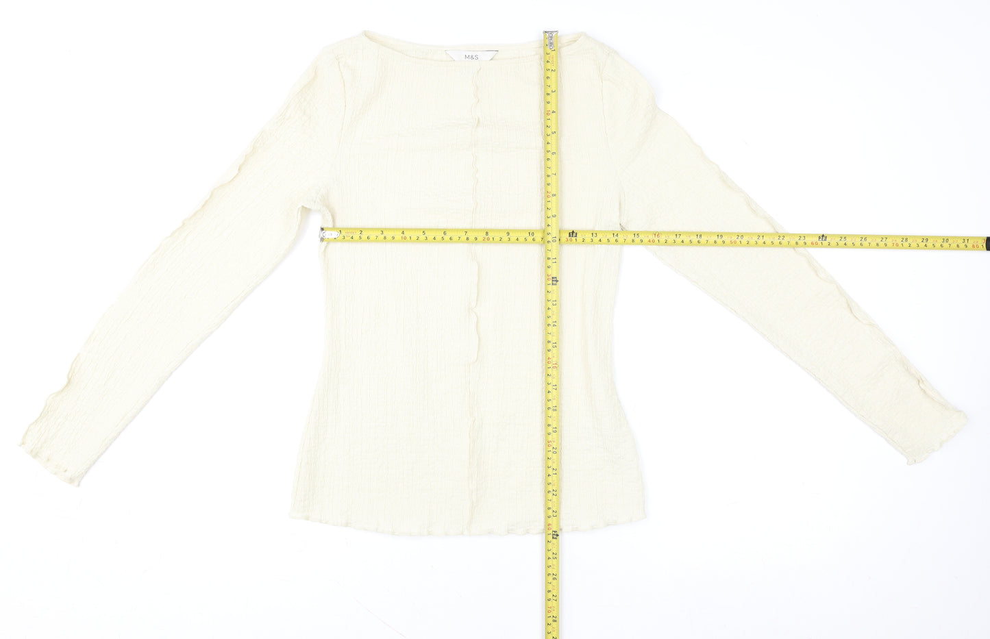 Marks and Spencer Women’s Ivory Long Sleeve Stretch Blouse Size 10