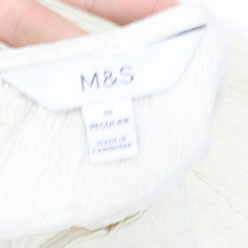 Marks and Spencer Women’s Ivory Long Sleeve Stretch Blouse Size 10